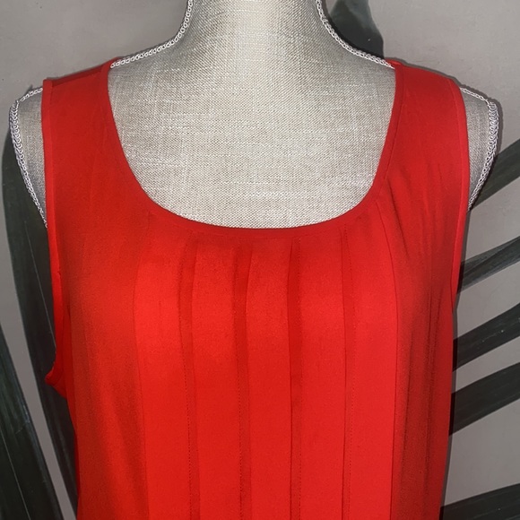 Ann Taylor Pleated Mixed Media Blouse - Picture 3 of 8